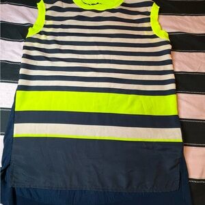 Ted Baker Navy Knit Top with Neon Trim